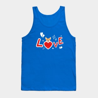 Cute Corgi with a Red heart - Love Tank Top